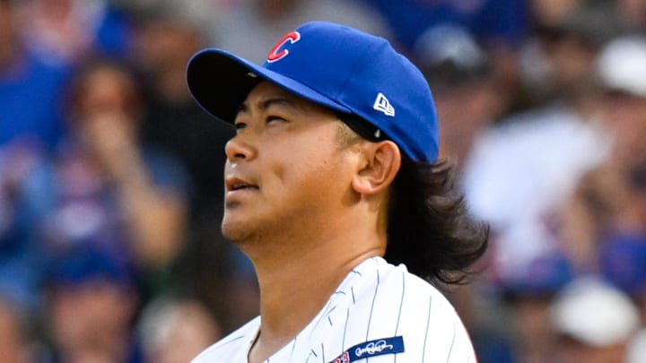 Chicago Cubs relief pitcher Shota Imanaga (18) reacts after giving up a two-run home run in the fifth inning against the San Diego Padres. Chicago Cubs relief pitcher Shota Imanaga (18) reacts after giving up a two-run home run in the fifth inning against the San Diego Padres.