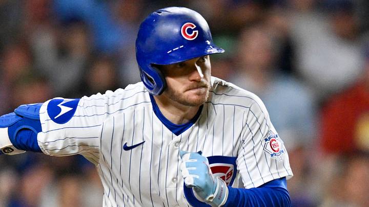 Sep 22, 2026; Chicago, Illinois, USA; ≈ (8) runs after hitting an RBI single against the Miami Marlins during the sixth inning at Wrigley Field. Mandatory Credit: Patrick Gorski-Imagn Images Sep 22, 2026; Chicago, Illinois, USA; ≈ (8) runs after hitting an RBI single against the Miami Marlins during the sixth inning at Wrigley Field. Mandatory Credit: Patrick Gorski-Imagn Images