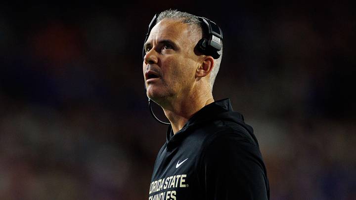 Nov 29, 2025; Gainesville, Florida, USA; Florida State Seminoles head coach Mike Norvell looks on against the Florida Gators during the second half at Ben Hill Griffin Stadium. Mandatory Credit: Matt Pendleton-Imagn Images Nov 29, 2025; Gainesville, Florida, USA; Florida State Seminoles head coach Mike Norvell looks on against the Florida Gators during the second half at Ben Hill Griffin Stadium. Mandatory Credit: Matt Pendleton-Imagn Images