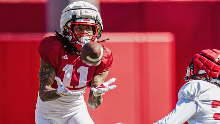 Kwazi Gilmer during a spring football practice in 2026.