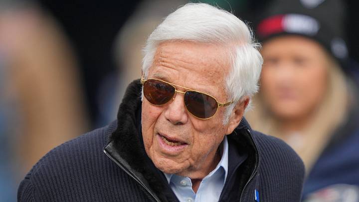 Dec 28, 2025; East Rutherford, New Jersey, USA; New England Patriots owner Robert Kraft prior to the game against the New York Jets at MetLife Stadium. Mandatory Credit: Robert Deutsch-Imagn Images