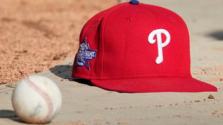 Jun 12, 2026; Milwaukee, Wisconsin, USA; Philadelphia Phillies hat on the field during batting practice before a game against the Milwaukee Brewers at American Family Field. Mandatory Credit: Michael McLoone-Imagn Images Jun 12, 2026; Milwaukee, Wisconsin, USA; Philadelphia Phillies hat on the field during batting practice before a game against the Milwaukee Brewers at American Family Field. Mandatory Credit: Michael McLoone-Imagn Images