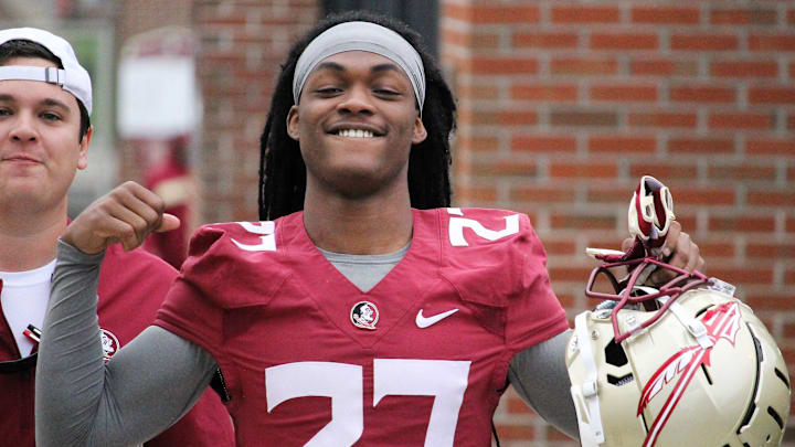 FSU defensive back Akeem Dent at FSU's first spring practice of 2019.I