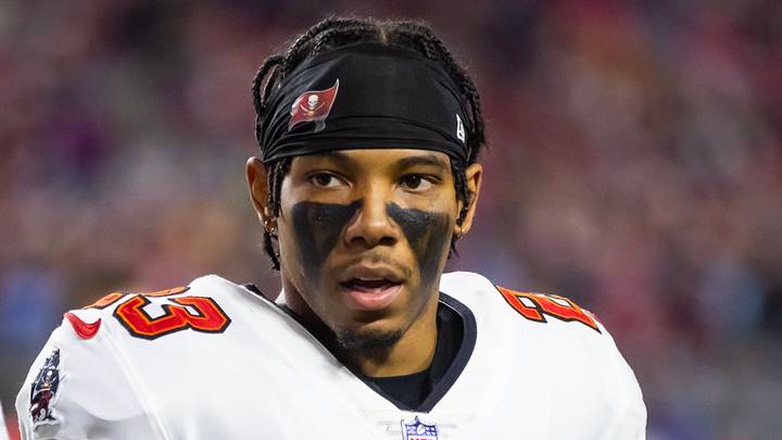 Dec 25, 2022; Glendale, Arizona, USA; Tampa Bay Buccaneers cornerback Sean Murphy-Bunting (23) against the Arizona Cardinals at State Farm Stadium. Mandatory Credit: Mark J. Rebilas-USA TODAY Sports