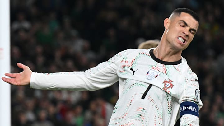 Cristiano Ronaldo’s red card against Ireland was the first of his international career.