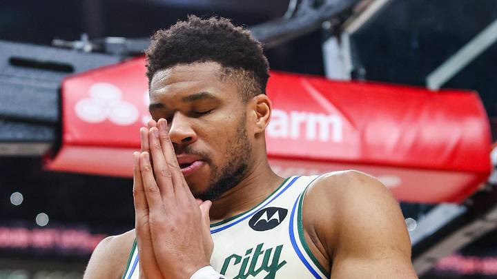 Jan 19, 2026; Atlanta, Georgia, USA; Milwaukee Bucks forward Giannis Antetokounmpo (34) before the game against the Atlanta Hawks at State Farm Arena. Mandatory Credit: Jordan Godfree-Imagn Images