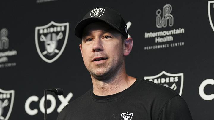 May 20, 2026; Henderson, NV, USA; Las Vegas Raiders head coach Klint Kubiak speaks during a news conference during organized team activities at Intermountain Health Performance Center. Mandatory Credit: Candice Ward-Imagn Images May 20, 2026; Henderson, NV, USA; Las Vegas Raiders head coach Klint Kubiak speaks during a news conference during organized team activities at Intermountain Health Performance Center. Mandatory Credit: Candice Ward-Imagn Images