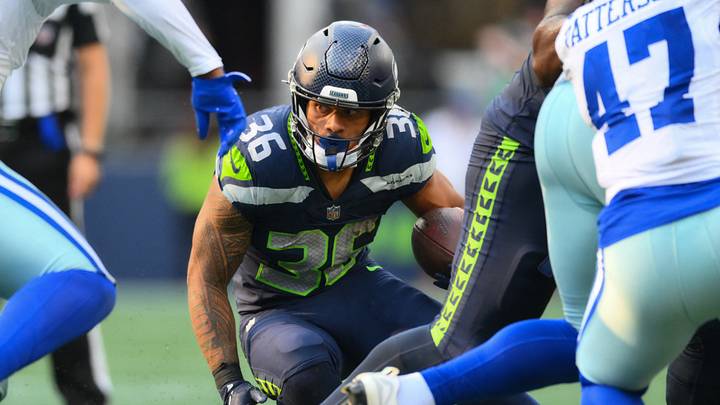 Aug 15, 2026; Seattle, Washington, USA; Seattle Seahawks running back George Holani (36) carries the ball against the Dallas Cowboys during the first half at Lumen Field. Mandatory Credit: Steven Bisig-Imagn Images Aug 15, 2026; Seattle, Washington, USA; Seattle Seahawks running back George Holani (36) carries the ball against the Dallas Cowboys during the first half at Lumen Field. Mandatory Credit: Steven Bisig-Imagn Images