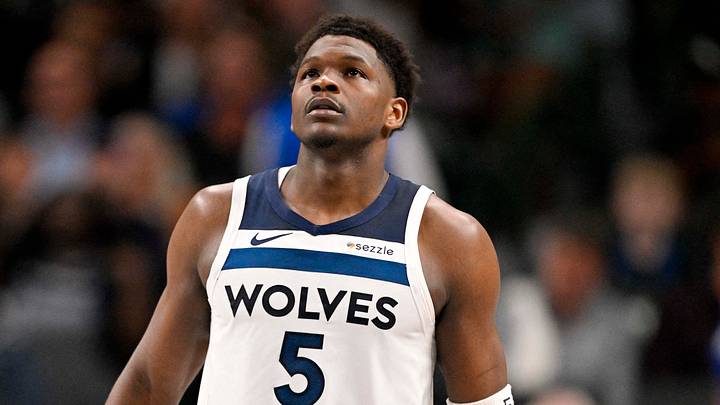 Mar 30, 2026; Dallas, Texas, USA; Minnesota Timberwolves guard Anthony Edwards (5) comes back on the court during the second quarter against the Dallas Mavericks at the American Airlines Center. Mandatory Credit: Jerome Miron-Imagn Images Mar 30, 2026; Dallas, Texas, USA; Minnesota Timberwolves guard Anthony Edwards (5) comes back on the court during the second quarter against the Dallas Mavericks at the American Airlines Center. Mandatory Credit: Jerome Miron-Imagn Images