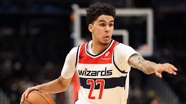 Jan 27, 2026; Washington, District of Columbia, USA; Washington Wizards guard Will Riley (27) dribbles the ball during the second half against the Portland Trail Blazers at Capital One Arena. Mandatory Credit: Daniel Kucin Jr.-Imagn Images Jan 27, 2026; Washington, District of Columbia, USA; Washington Wizards guard Will Riley (27) dribbles the ball during the second half against the Portland Trail Blazers at Capital One Arena. Mandatory Credit: Daniel Kucin Jr.-Imagn Images