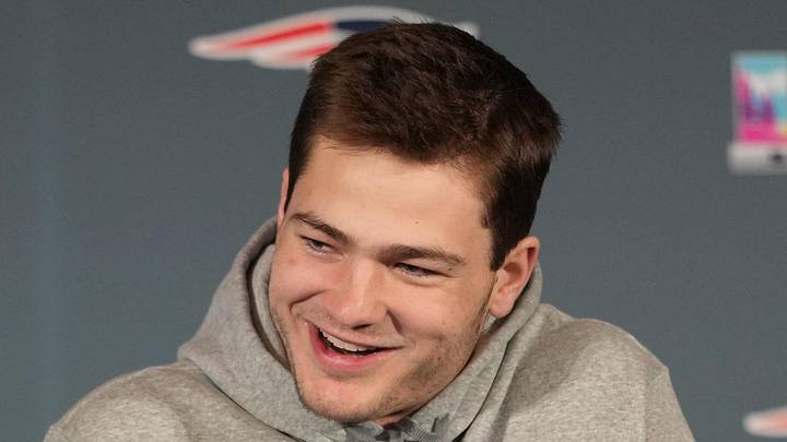 Feb 5, 2026; Santa Clara, CA, USA; New England Patriots quarterback Drake Maye (10) talks to media members at the Santa Clara Marriott. Mandatory Credit: Darren Yamashita-Imagn Images Feb 5, 2026; Santa Clara, CA, USA; New England Patriots quarterback Drake Maye (10) talks to media members at the Santa Clara Marriott. Mandatory Credit: Darren Yamashita-Imagn Images