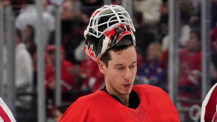 Feb 22, 2026; Milan, Italy; Jordan Binnington (50) of Canada shakes hands with Untied States players after the men's ice hockey gold medal game during the Milano Cortina 2026 Olympic Winter Games at Milano Santagiulia Ice Hockey Arena. Mandatory Credit: Amber Searls-Imagn Images Feb 22, 2026; Milan, Italy; Jordan Binnington (50) of Canada shakes hands with Untied States players after the men's ice hockey gold medal game during the Milano Cortina 2026 Olympic Winter Games at Milano Santagiulia Ice Hockey Arena. Mandatory Credit: Amber Searls-Imagn Images