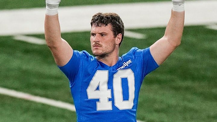 Detroit Lions tight end Zach Horton (40). Detroit Lions tight end Zach Horton (40).