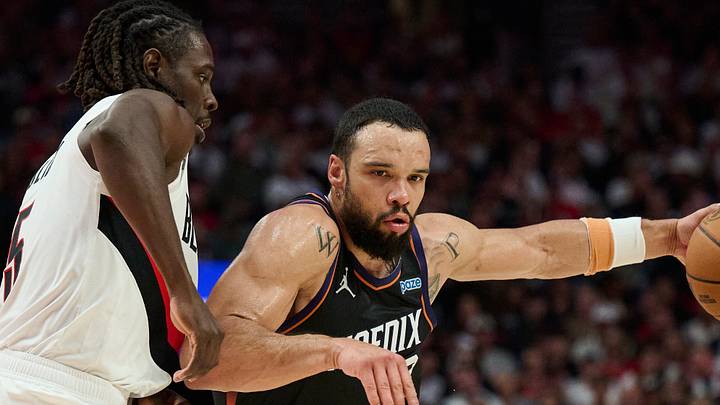Oct 21, 2026; Portland, Oregon, USA; Phoenix Suns forward Dillon Brooks (3) drives to the basket during the second half against Portland Trail Blazers guard Jrue Holiday (5) at Moda Center. Mandatory Credit: Troy Wayrynen-Imagn Images Oct 21, 2026; Portland, Oregon, USA; Phoenix Suns forward Dillon Brooks (3) drives to the basket during the second half against Portland Trail Blazers guard Jrue Holiday (5) at Moda Center. Mandatory Credit: Troy Wayrynen-Imagn Images