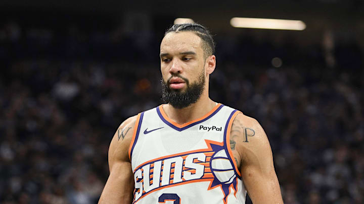 Nov 26, 2025; Sacramento, California, USA; Phoenix Suns guard/forward Dillon Brooks (3) reacts with teammates after coming out of the game during the second quarter of the game against the Sacramento Kings at Golden 1 Center. Mandatory Credit: Ed Szczepanski-Imagn Images Nov 26, 2025; Sacramento, California, USA; Phoenix Suns guard/forward Dillon Brooks (3) reacts with teammates after coming out of the game during the second quarter of the game against the Sacramento Kings at Golden 1 Center. Mandatory Credit: Ed Szczepanski-Imagn Images