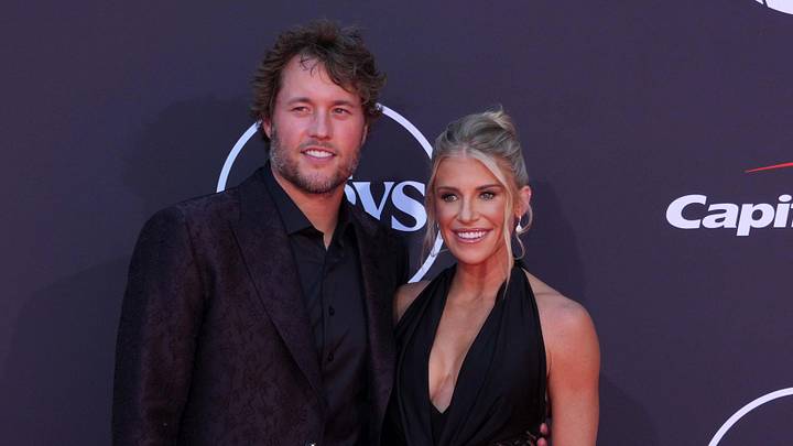 Los Angeles Rams quarterback Matthew Stafford (left) and wife Kelly Stafford
