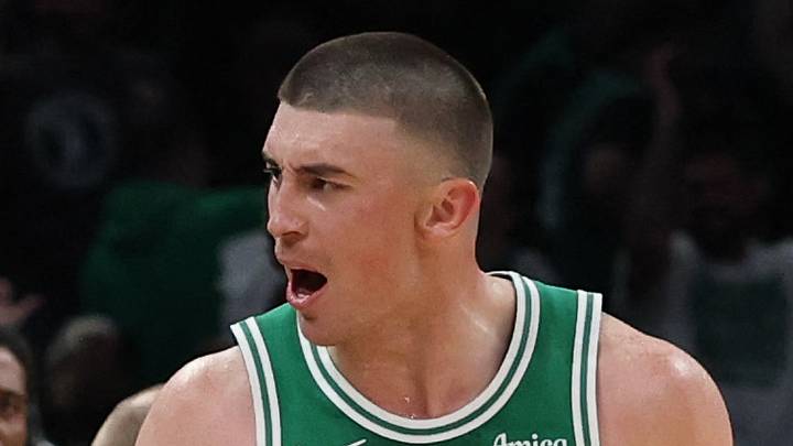May 2, 2026; Boston, Massachusetts, USA; Boston Celtics guard Payton Pritchard (11) and the fans react to after he made a three point basket against the Philadelphia 76ers during the second quarter of game seven of the first round of the 2026 NBA Playoffs at TD Garden. Mandatory Credit: Winslow Townson-Imagn Images