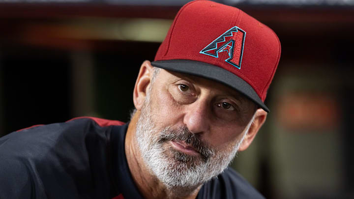 Aug 19, 2025; Phoenix, Arizona, USA; Arizona Diamondbacks manager Torey Lovullo prior to the game against the Cleveland Guardians at Chase Field. Mandatory Credit: Mark J. Rebilas-Imagn Images Aug 19, 2025; Phoenix, Arizona, USA; Arizona Diamondbacks manager Torey Lovullo prior to the game against the Cleveland Guardians at Chase Field. Mandatory Credit: Mark J. Rebilas-Imagn Images