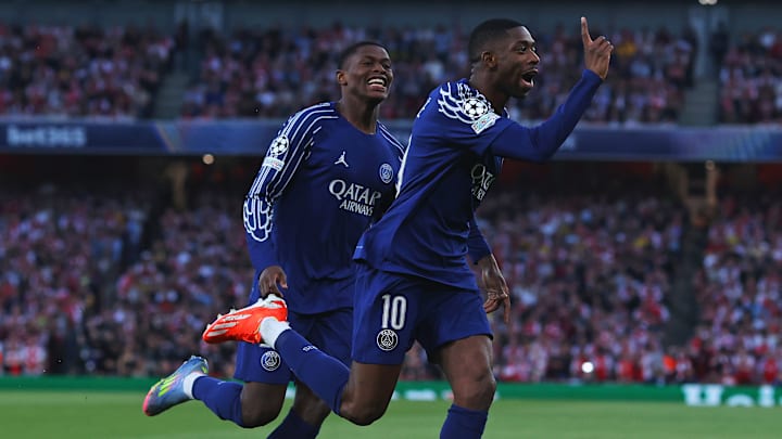Ousmane Dembelé anotó un gol en el partido de ida de semifinales de la Champions League, entre el PSG y el Arsenal