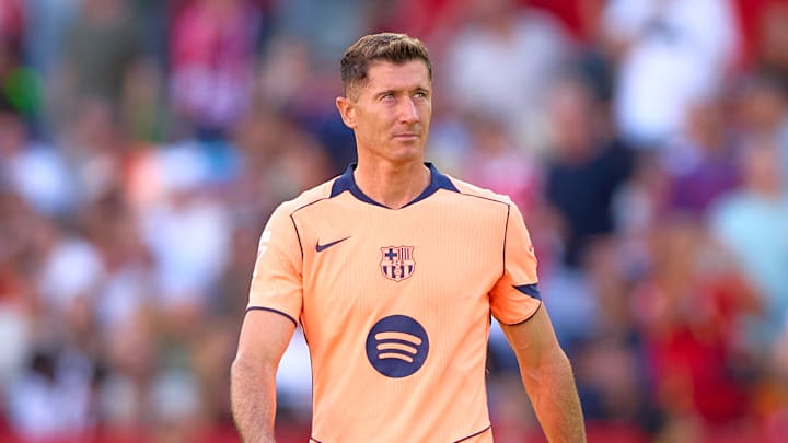 Robert Lewandowski lors de Séville FC - FC Barcelona.