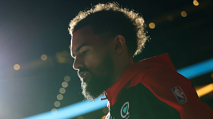 Trae Young enters the court against the Miami Heat Trae Young enters the court against the Miami Heat