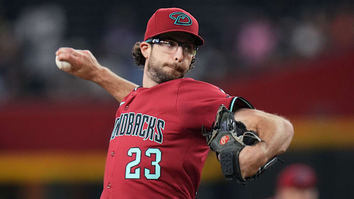 Arizona Diamondbacks right-hander Zac Gallen (23) pitches against the Houston Astros at Chase Field on July 21, 2025.