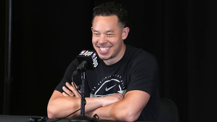 Mar 16, 2026; Inglewood, California, USA; San Antonio Spurs head coach Mitch Johnson at press conference at the Intuit Dome. Mandatory Credit: Kirby Lee-Imagn Images Mar 16, 2026; Inglewood, California, USA; San Antonio Spurs head coach Mitch Johnson at press conference at the Intuit Dome. Mandatory Credit: Kirby Lee-Imagn Images