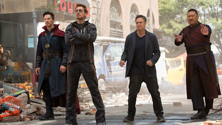 Marvel Studios' AVENGERS: INFINITY WAR

L to R: Doctor Strange/Stephen Strange (Benedict Cumberbatch), Iron Man/Tony Stark (Robert Downey Jr.), Bruce Banner/Hulk (Mark Ruffalo) and Wong (Benedict Wong)

Photo: Chuck Zlotnick

©Marvel Studios 2018