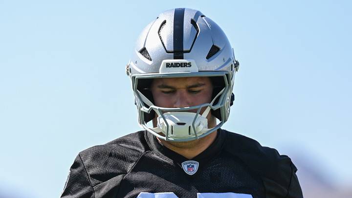 May 20, 2026; Henderson, NV, USA; Las Vegas Raiders tight end Michael Mayer (87) warms up during organized team activities at Intermountain Health Performance Center. Mandatory Credit: Candice Ward-Imagn Images May 20, 2026; Henderson, NV, USA; Las Vegas Raiders tight end Michael Mayer (87) warms up during organized team activities at Intermountain Health Performance Center. Mandatory Credit: Candice Ward-Imagn Images