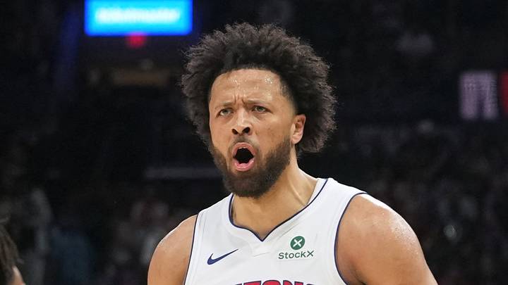 Detroit Pistons guard Cade Cunningham (2) reacts after drawing a foul while scoring a three point basket during the second half against the San Antonio Spurs at Frost Bank Center on Mar 5, 2026. Detroit Pistons guard Cade Cunningham (2) reacts after drawing a foul while scoring a three point basket during the second half against the San Antonio Spurs at Frost Bank Center on Mar 5, 2026.