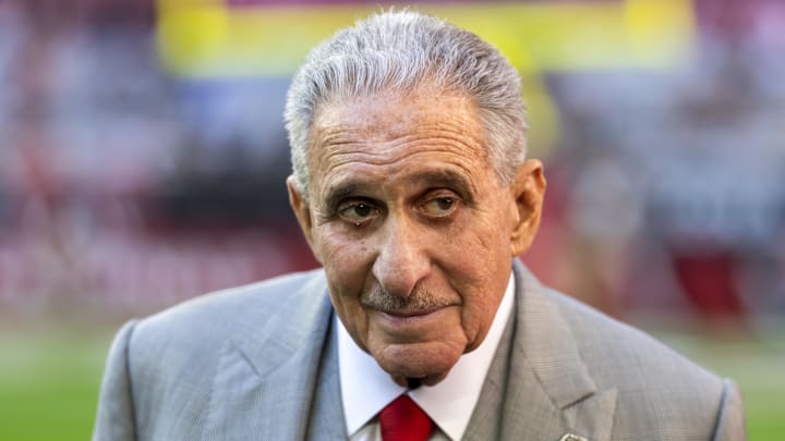 Atlanta Falcons owner Arthur Blank against the Arizona Cardinals at State Farm Stadium. Atlanta Falcons owner Arthur Blank against the Arizona Cardinals at State Farm Stadium.