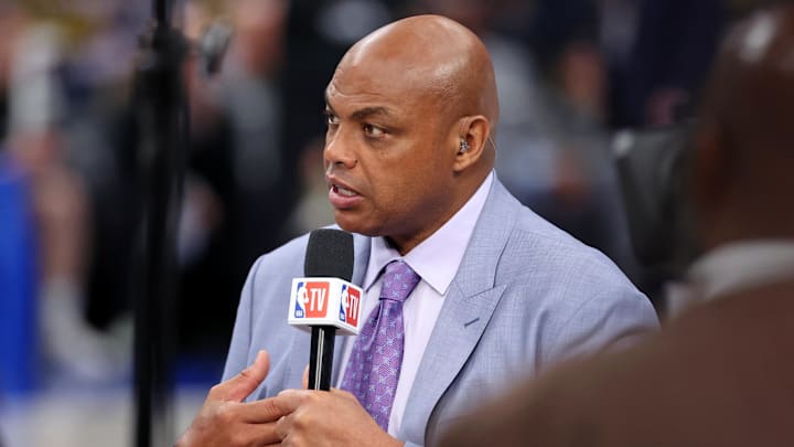 NBA TV analyst Charles Barkley talks on a show.