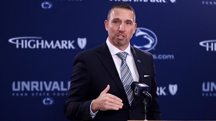 Dec 8, 2025; University Park, PA, USA; Matt Campbell is announced as the Penn State Nittany Lions new head coach during a press conference at the Beaver Stadium Press Room. Mandatory Credit: Matthew O'Haren-Imagn Images Dec 8, 2025; University Park, PA, USA; Matt Campbell is announced as the Penn State Nittany Lions new head coach during a press conference at the Beaver Stadium Press Room. Mandatory Credit: Matthew O'Haren-Imagn Images