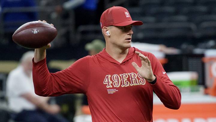 San Francisco 49ers quarterback Mac Jones (10) San Francisco 49ers quarterback Mac Jones (10)