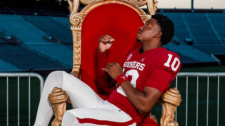Oklahoma quarterback commit Jamison Roberts poses for a photo on his official visit. Oklahoma quarterback commit Jamison Roberts poses for a photo on his official visit.