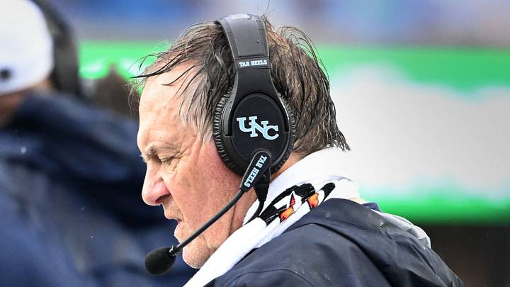 Oct 3, 2026; Chapel Hill, North Carolina, USA; North Carolina Tar Heels head coach Bill Belichick on the sidelines in the second half at Kenan Stadium. Mandatory Credit: Bob Donnan-Imagn Images Oct 3, 2026; Chapel Hill, North Carolina, USA; North Carolina Tar Heels head coach Bill Belichick on the sidelines in the second half at Kenan Stadium. Mandatory Credit: Bob Donnan-Imagn Images