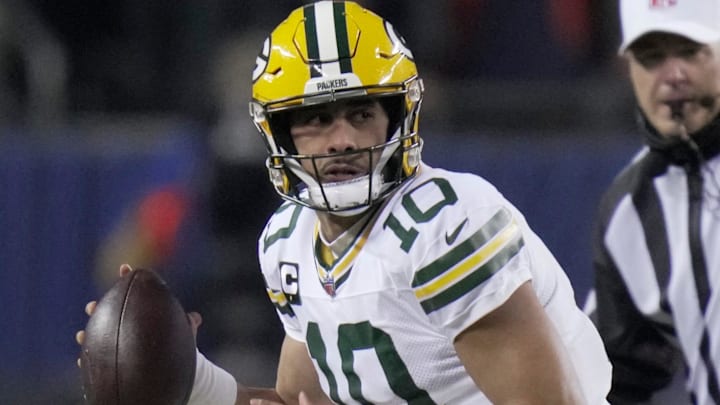 Green Bay Packers quarterback Jordan Love (10) is pressured by Chicago Bears defensive end Montez Sweat. Green Bay Packers quarterback Jordan Love (10) is pressured by Chicago Bears defensive end Montez Sweat.