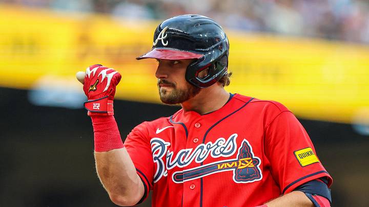 Jun 19, 2026; Cumberland, Georgia, USA; Atlanta Braves third baseman Austin Riley (27) after hitting a single against the Milwaukee Brewers during the second inning at Truist Park. Mandatory Credit: Jordan Godfree-Imagn Images Jun 19, 2026; Cumberland, Georgia, USA; Atlanta Braves third baseman Austin Riley (27) after hitting a single against the Milwaukee Brewers during the second inning at Truist Park. Mandatory Credit: Jordan Godfree-Imagn Images