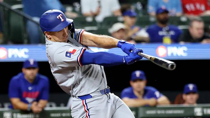 Texas Rangers left fielder Wyatt Langford.
