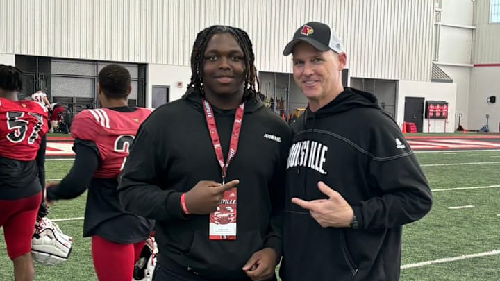 Radcliff (Ky.) North Hardin defensive tackle and Louisville defensive line coach Mark Hagen