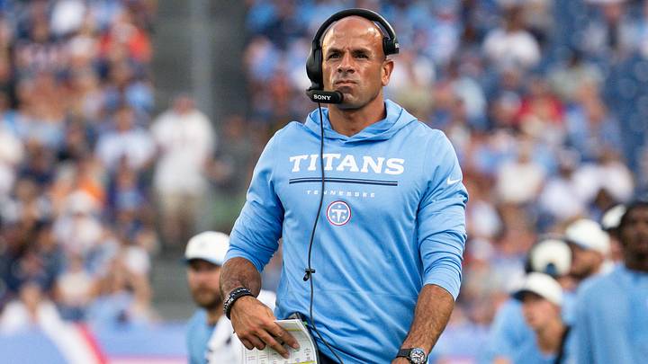 Aug 29, 2026; Nashville, Tennessee, USA; Tennessee Titans head coach Robert Saleh walks the sideline against the Chicago Bears during the first half at Nissan Stadium. Mandatory Credit: Steve Roberts-Imagn Images Aug 29, 2026; Nashville, Tennessee, USA; Tennessee Titans head coach Robert Saleh walks the sideline against the Chicago Bears during the first half at Nissan Stadium. Mandatory Credit: Steve Roberts-Imagn Images