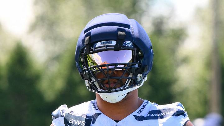 Seattle Seahawks defensive end Leonard Williams during minicamp at Virginia Mason Athletic Center. Seattle Seahawks defensive end Leonard Williams during minicamp at Virginia Mason Athletic Center.