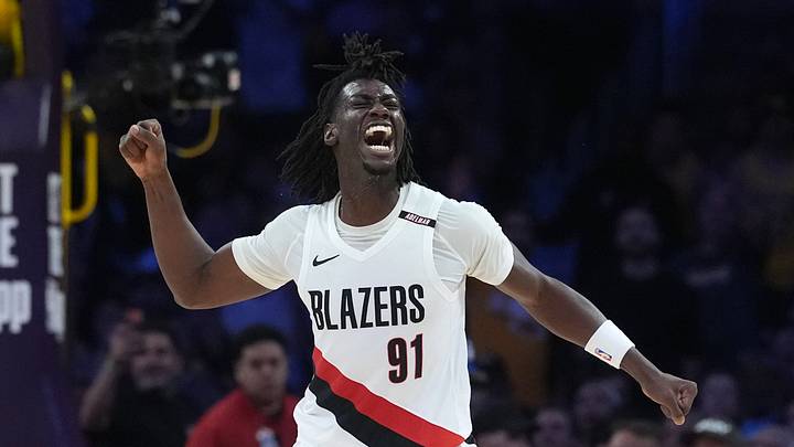 Oct 27, 2026; Los Angeles, California, USA; Portland Trail Blazers guard Sidy Cissoko (91) reacts at the end of the first half against the Los Angeles Lakers at Crypto.com Arena. Mandatory Credit: Kirby Lee-Imagn Images Oct 27, 2026; Los Angeles, California, USA; Portland Trail Blazers guard Sidy Cissoko (91) reacts at the end of the first half against the Los Angeles Lakers at Crypto.com Arena. Mandatory Credit: Kirby Lee-Imagn Images