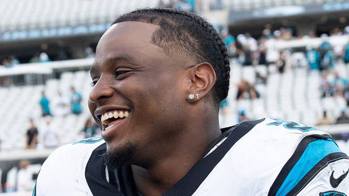 Carolina Panthers running back Trevor Etienne Carolina Panthers running back Trevor Etienne