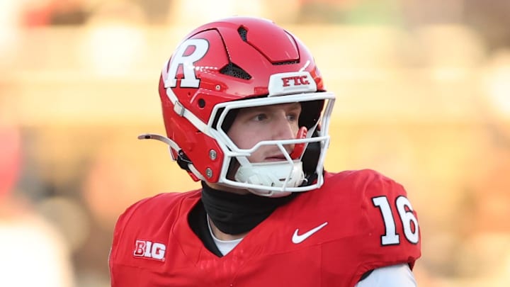 Rutgers Scarlet Knights quarterback Athan Kaliakmanis Rutgers Scarlet Knights quarterback Athan Kaliakmanis