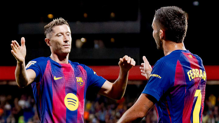 Robert Lewandowski (left) and Ferran Torres continue to fight for the starting spot spearheading the attack. 