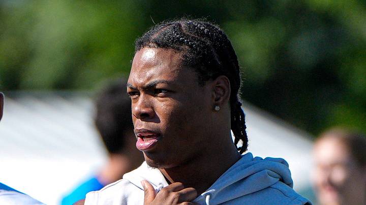 Detroit Lions running back Isiah Pacheco (10), left, and cornerback Avonte Maddox (29) talk to running back Jahmyr Gibbs (0) after practice during training camp at Meijer Performance Center in Allen Park on Monday, August 3, 2026. Detroit Lions running back Isiah Pacheco (10), left, and cornerback Avonte Maddox (29) talk to running back Jahmyr Gibbs (0) after practice during training camp at Meijer Performance Center in Allen Park on Monday, August 3, 2026.