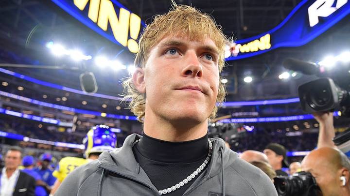 Sep 21, 2026; Inglewood, California, USA;  New York Giants quarterback Jaxson Dart (6) after losing to the Los Angeles Rams at SoFi Stadium.  Mandatory Credit: Gary A. Vasquez-Imagn Images
