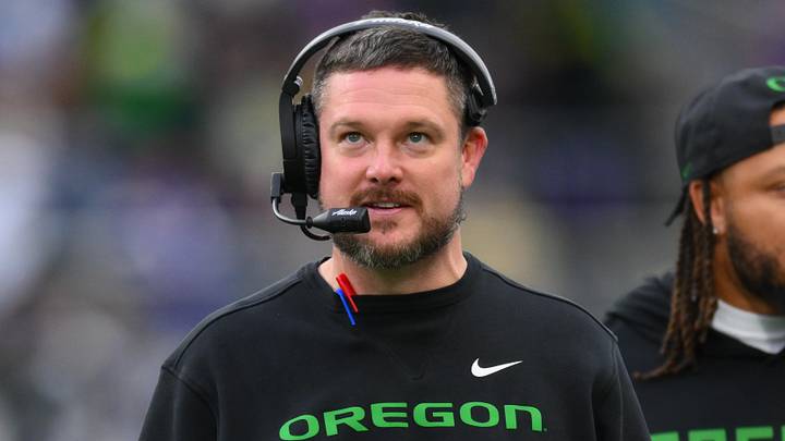 Nov 29, 2025; Seattle, Washington, USA; Oregon Ducks head coach Dan Lanning during the second half against the Washington Huskies at Husky Stadium. Mandatory Credit: Steven Bisig-Imagn Images Nov 29, 2025; Seattle, Washington, USA; Oregon Ducks head coach Dan Lanning during the second half against the Washington Huskies at Husky Stadium. Mandatory Credit: Steven Bisig-Imagn Images