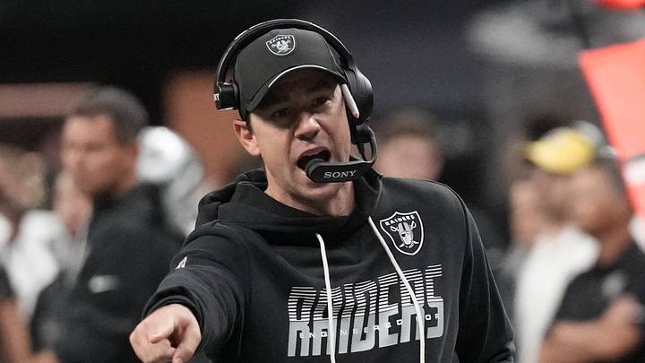 Sep 27, 2026; New Orleans, Louisiana, USA; Las Vegas Raiders head coach Klint Kubiak reacts in the second half against the New Orleans Saints at Caesars Superdome. Mandatory Credit: Matthew Hinton-Imagn Images Sep 27, 2026; New Orleans, Louisiana, USA; Las Vegas Raiders head coach Klint Kubiak reacts in the second half against the New Orleans Saints at Caesars Superdome. Mandatory Credit: Matthew Hinton-Imagn Images